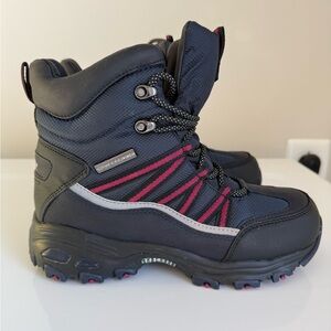 Skechers D’Lites Blue, Black and Pink Winter Boots NWOT